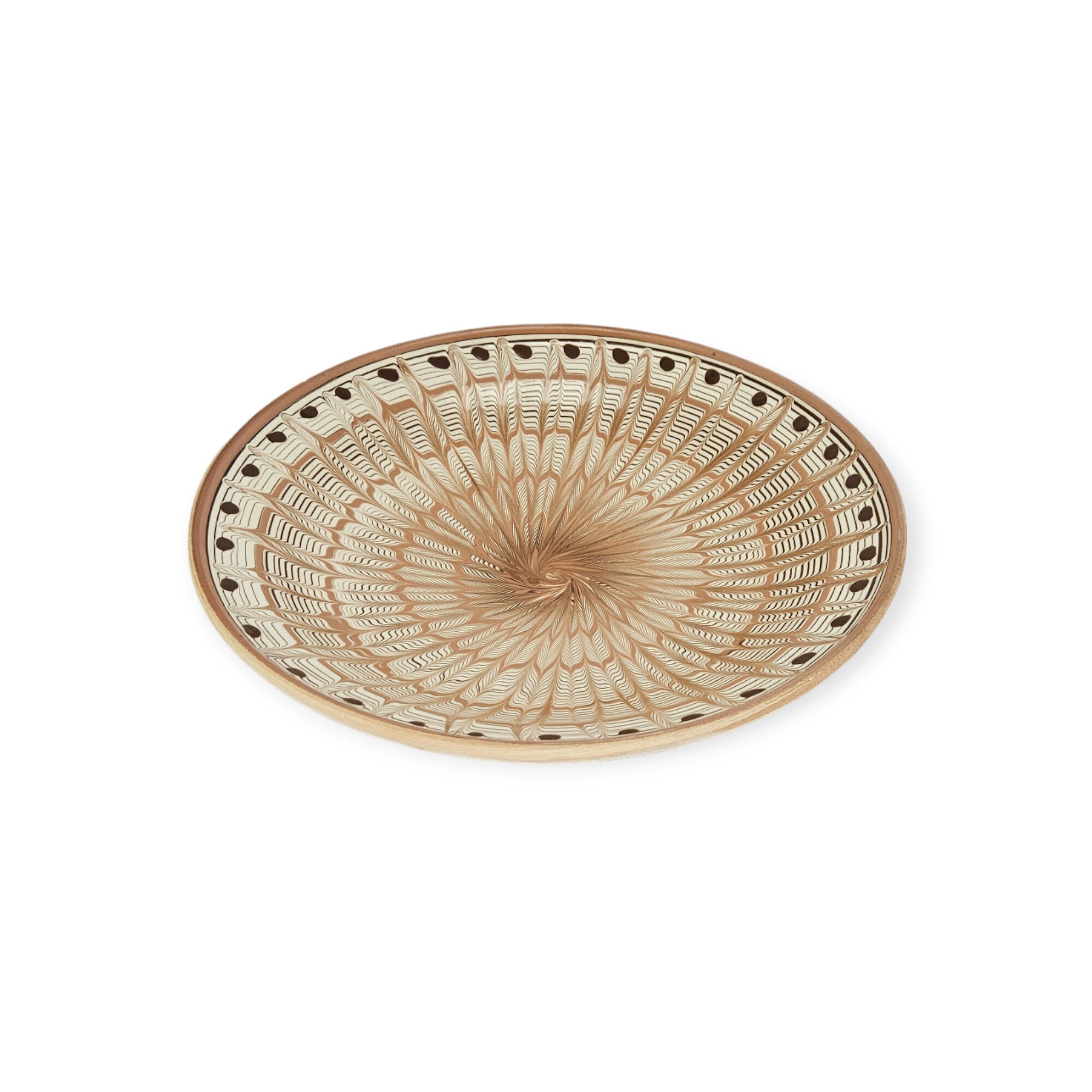 Farfurie Ceramica de Horezu, model 27-30 cm Spic, culoare Roșu