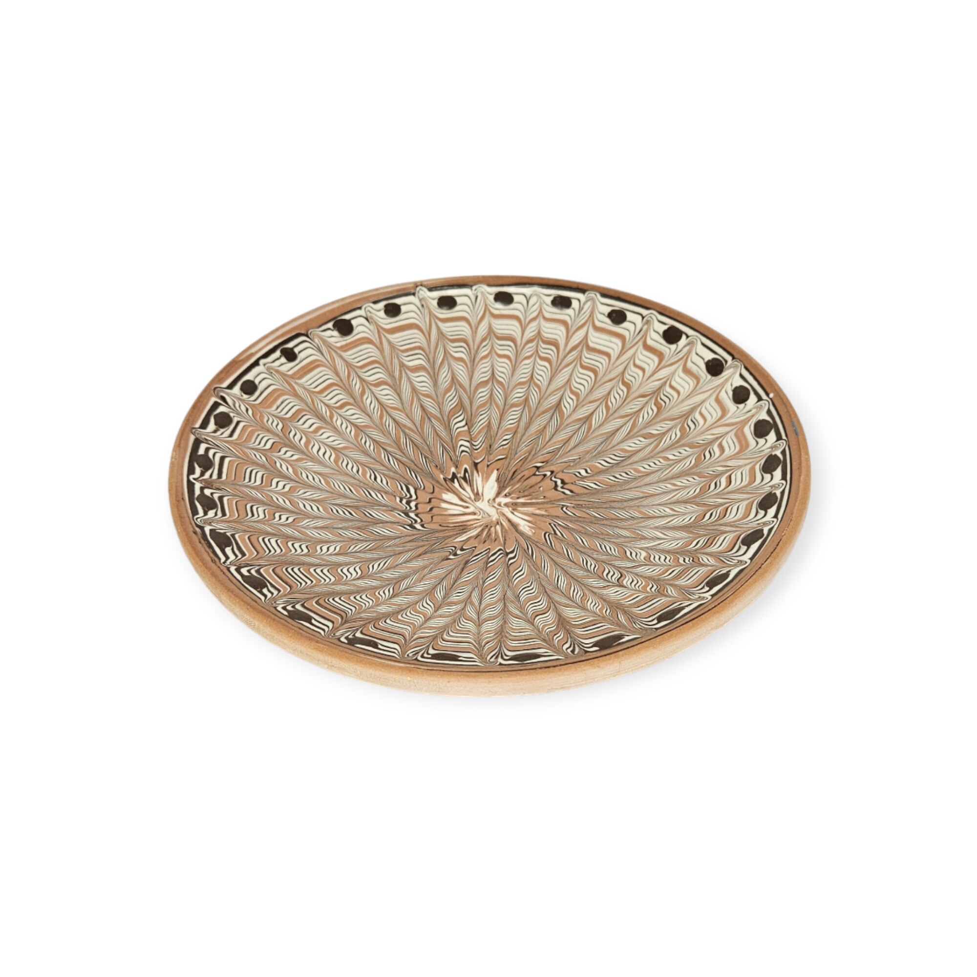 Farfurie CERAMICA DE HOREZU model Spic, culoare rou, 19cm