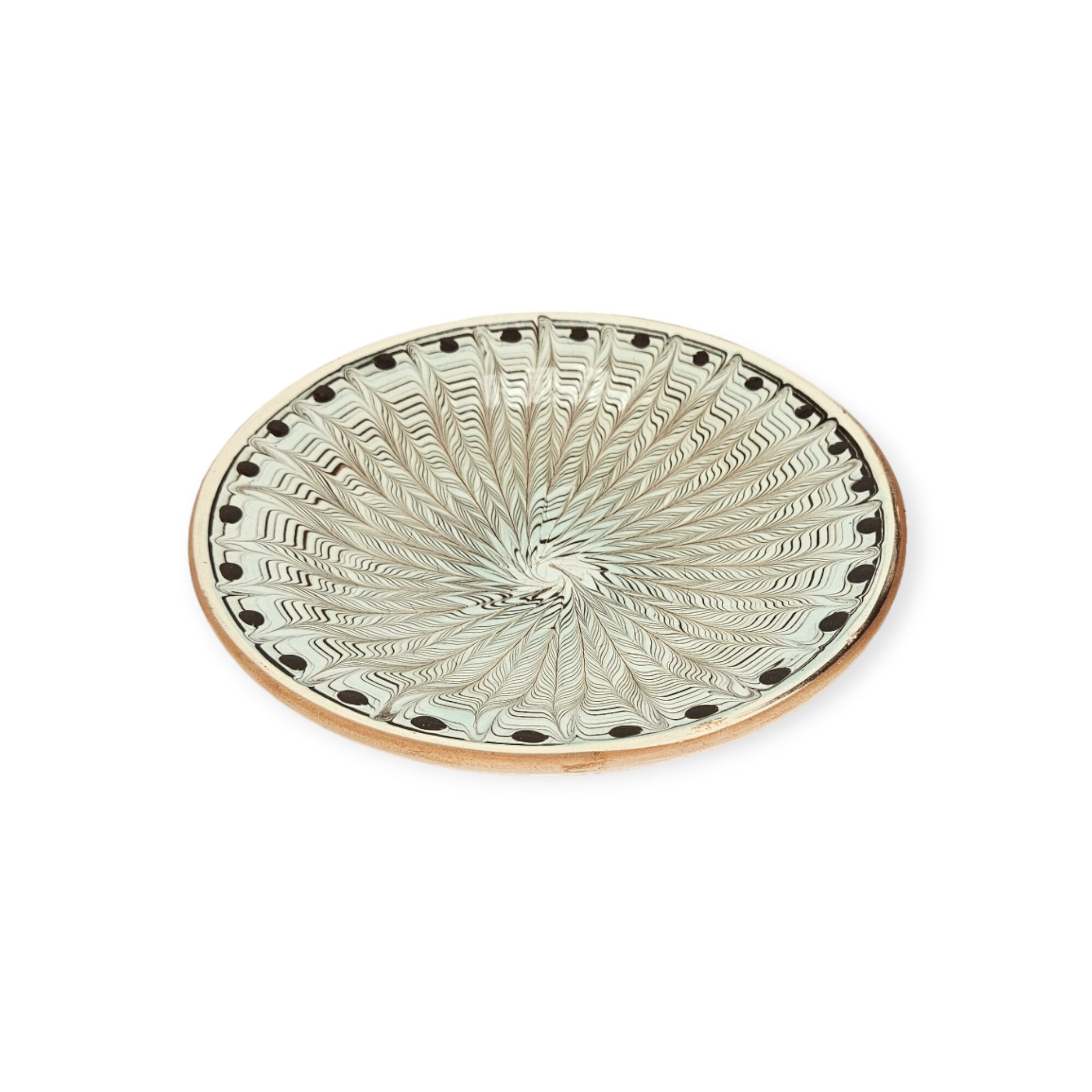 Farfurie CERAMICA DE HOREZU model Taier Traditional 16- - 19cm, culoare Verde, 19cm