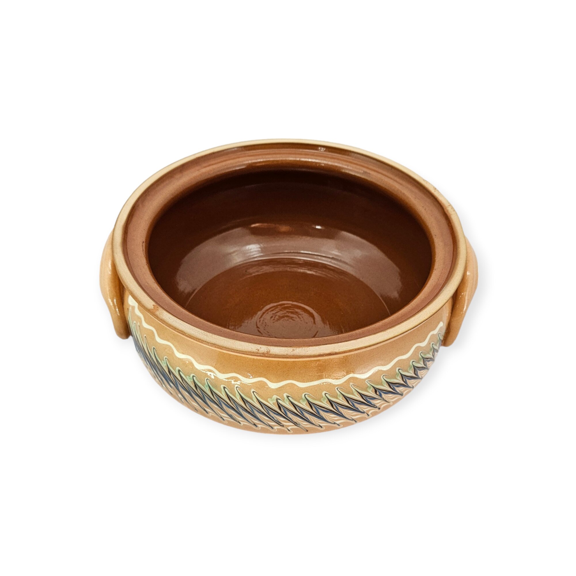 Vas termoresistent, CERAMICA DE HOREZU, oala de saramale, Roșu, 2 litri