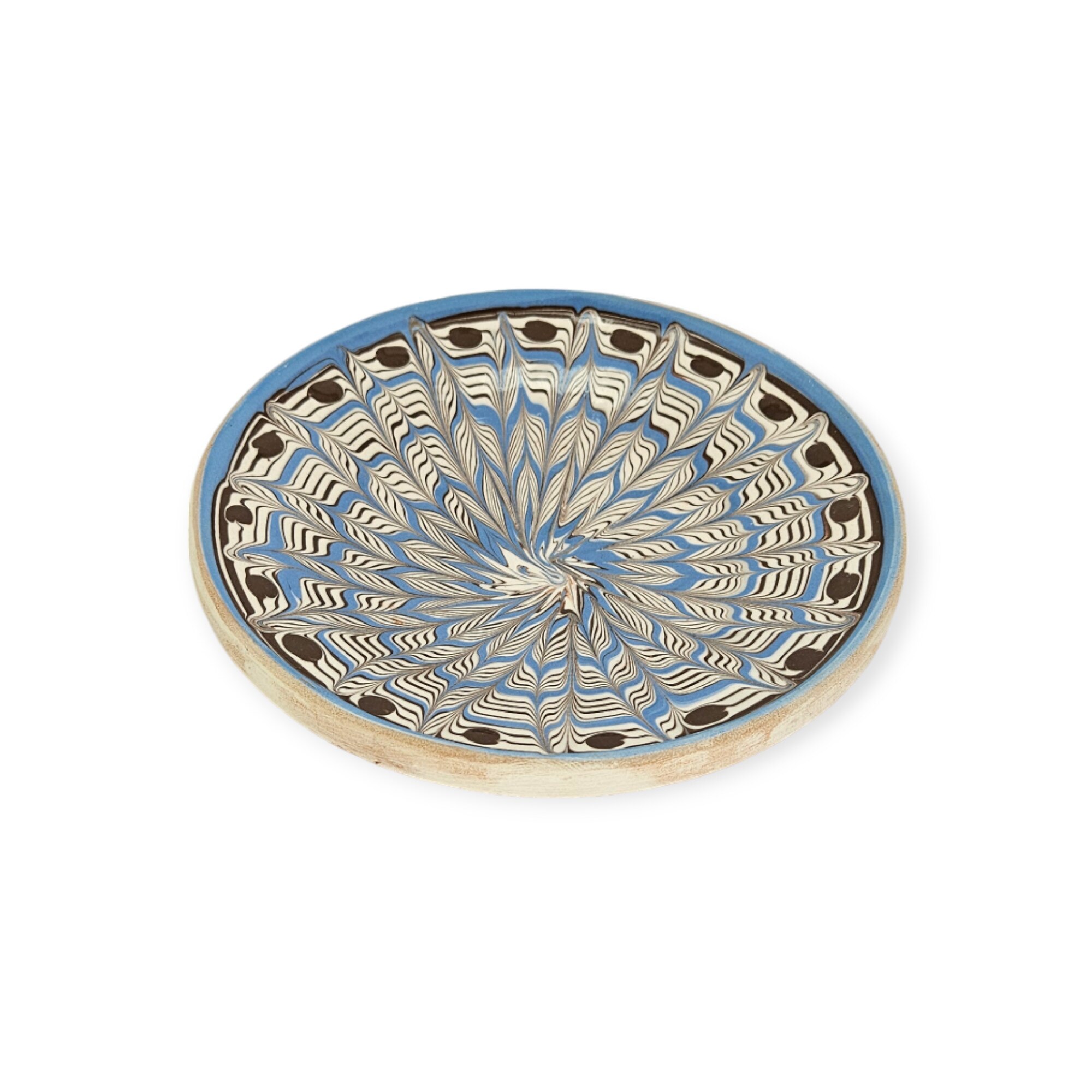 Farfurie CERAMICA DE HOREZU model Spic albastru 15cm