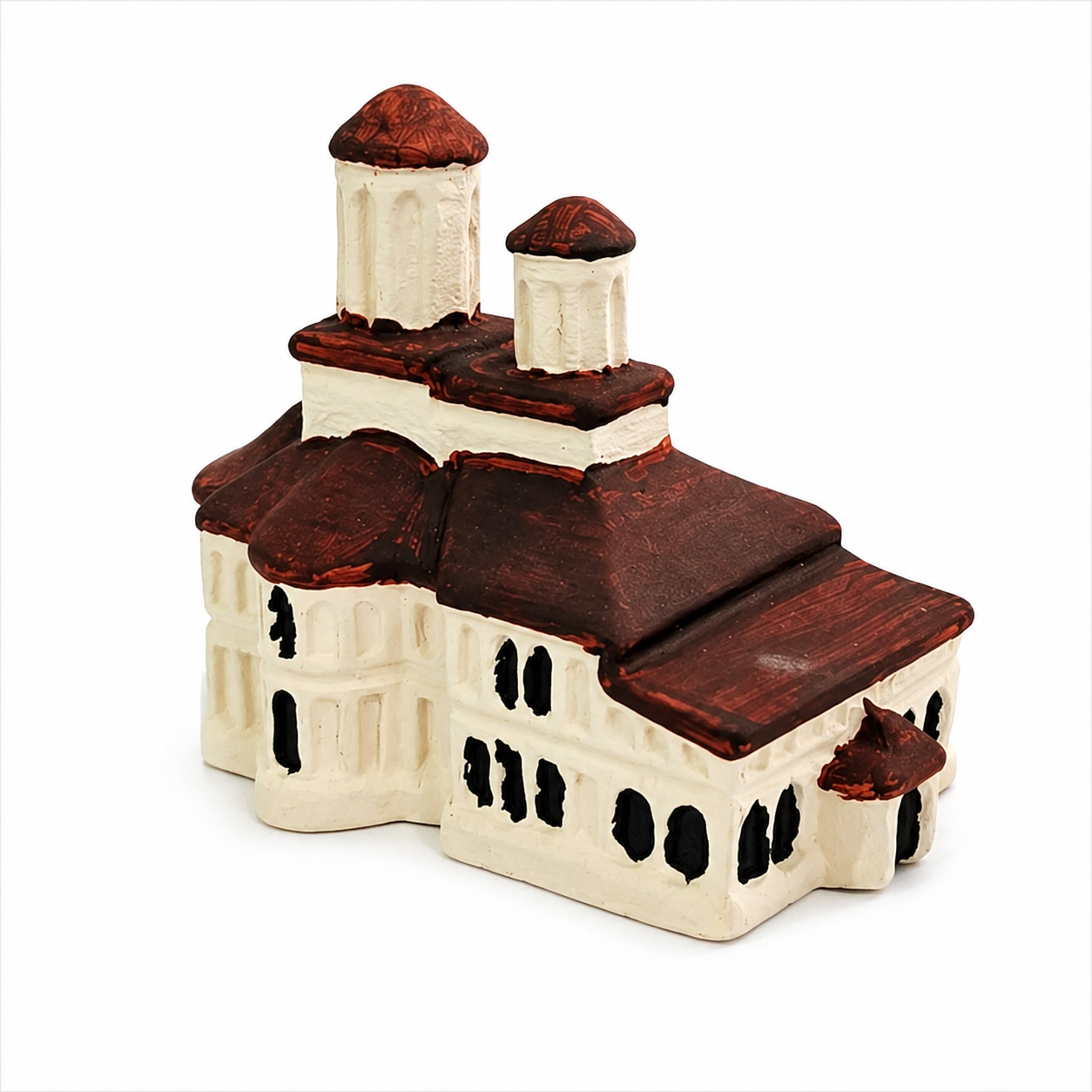 Manastirea Hurezi in Miniatura din ceramica culoare maro